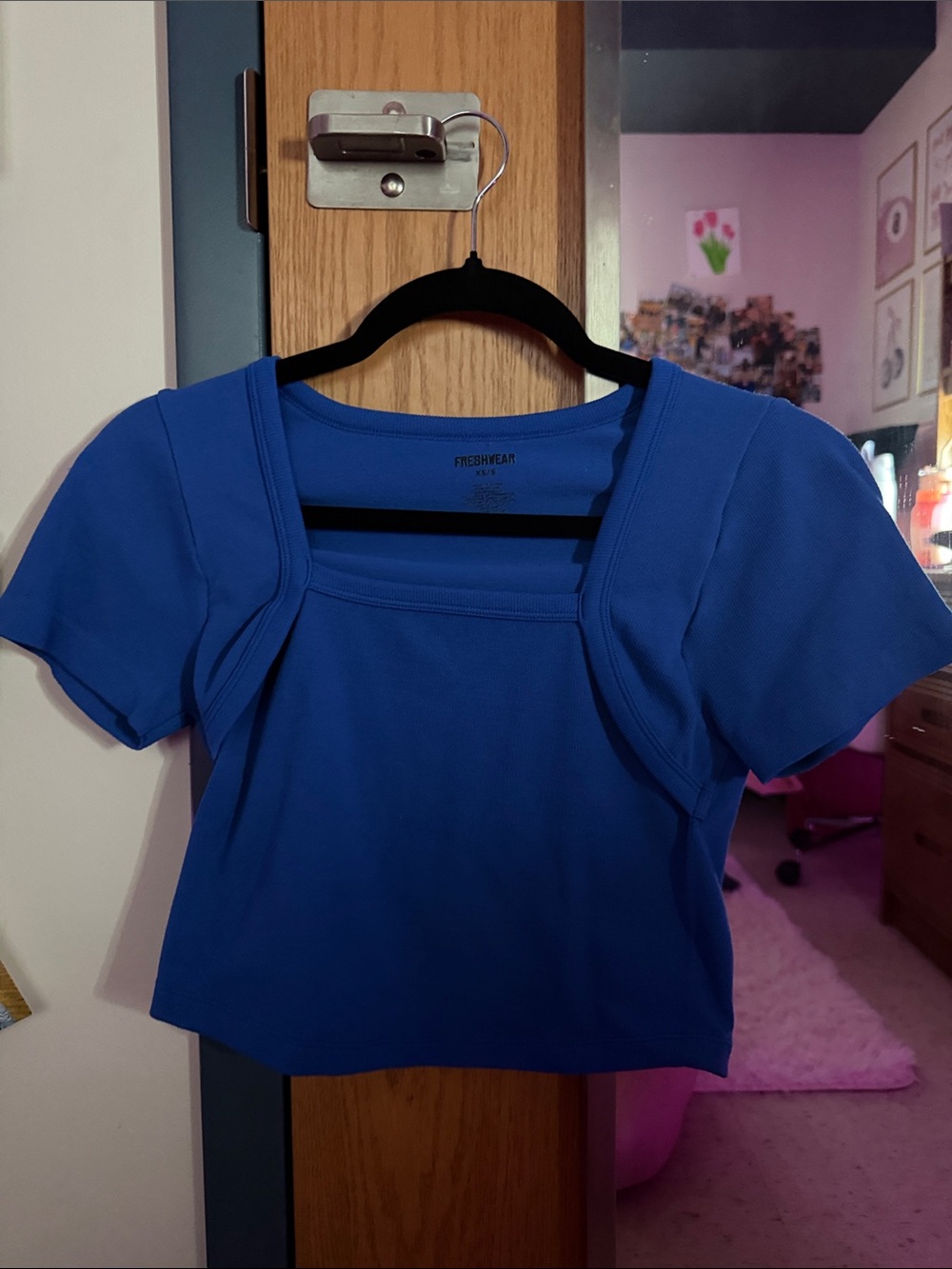 Square Neck Royal Blue Crop Top